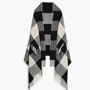 J.Crew Factory Plaid Cape-Scarf, OS